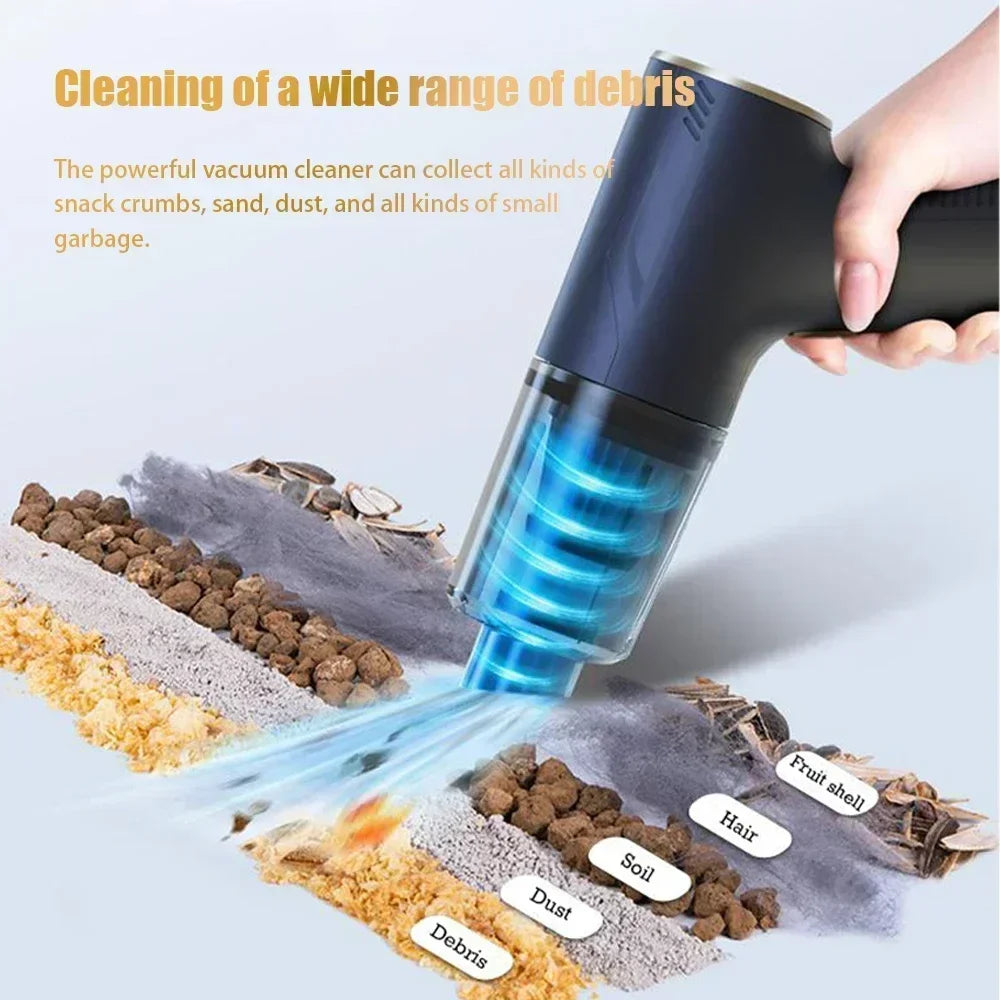 98000PA Mini Car Vacuum Cleaner Cordless Powerful Wireless Car Cleaner Handheld Portable Vacuum Cleaner Air Gun