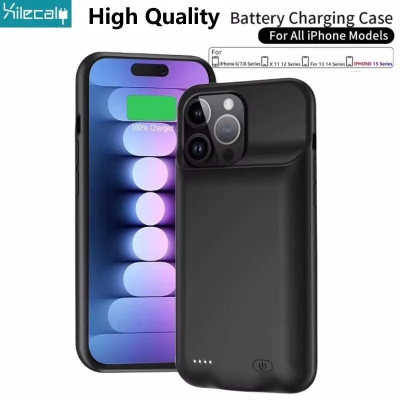 Xilecaly Battery Case for Iphone 15 Pro Max 13 14 Pro 12 Mini Power Bank Charging Power Case for Iphone XS Max XR 7 8 plus SE2 3